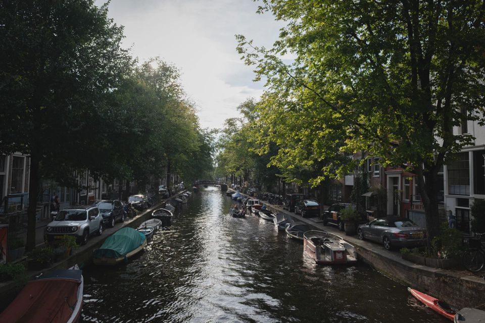 Another Amsterdam canal with more dramatic light.