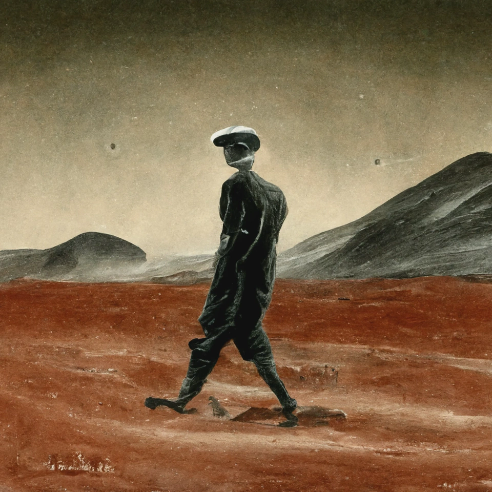 Man walking on Mars