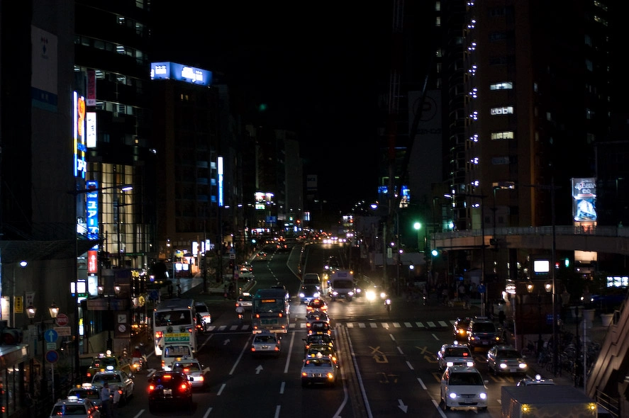 Sendai la nuit.