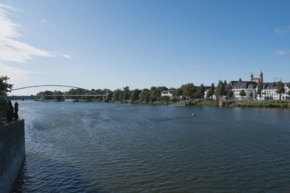 The Meuse river splitting Maastricht in two.