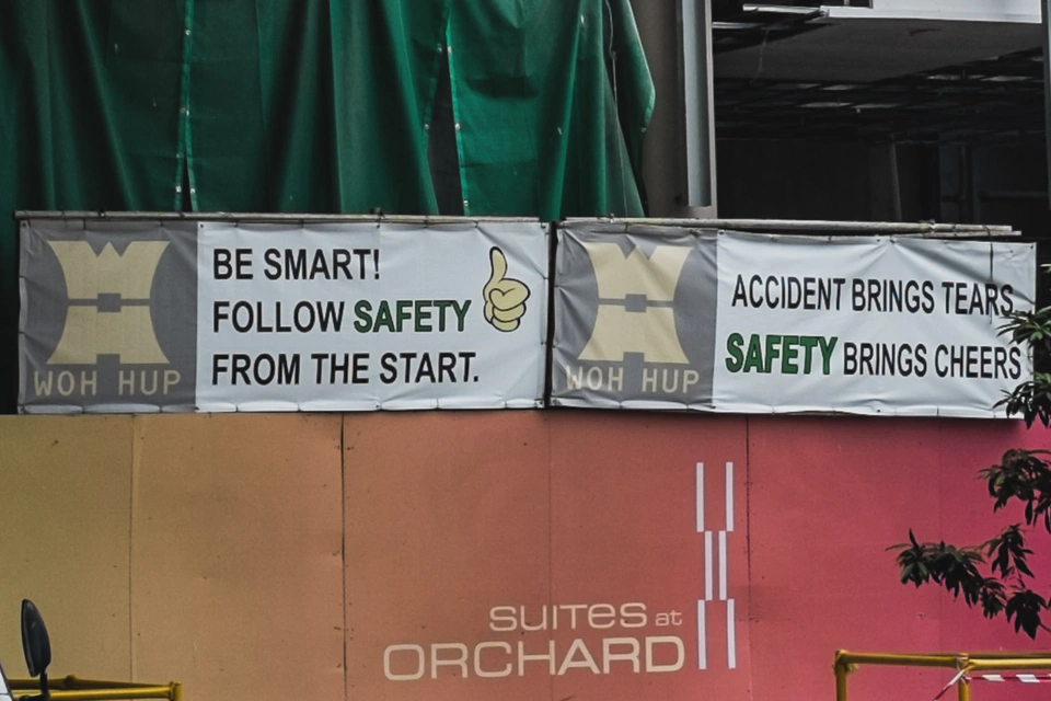 ‘Be smart! Follow safety from the start’, ‘Accident bring tears, Safety bring cheers’.